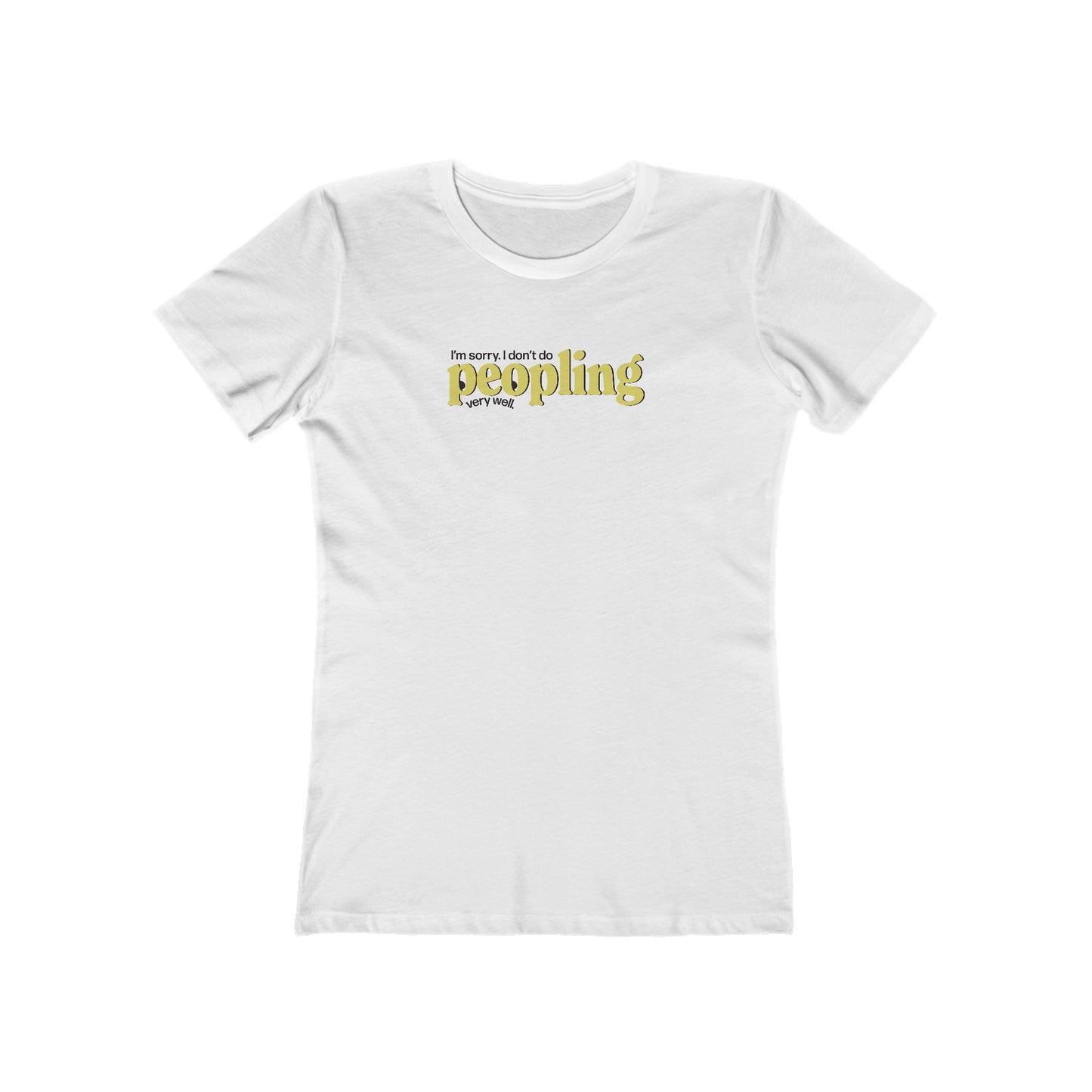 Peopling Funny Introvert Women's T-Shirt in Solid White