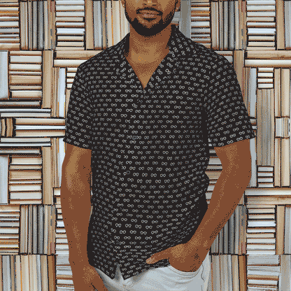 Book Nerd Glasses Pattern Nerd Culture Hawaiian Camp Shirt