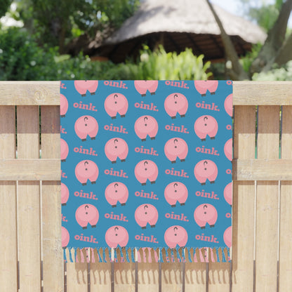 Home Stuff > Outdoor Living > Boho Beach Blanket Gay Pig Butt “Bubble Butt” Beach Blanket – Funny Gift for Friends