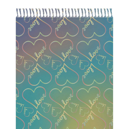 Home Stuff > Outdoor Living > Boho Beach Blanket Boho Beach Cloth Blanket with Love-in Heart Chromatic Rainbow: The Ultimate Summertime Outdoor Beach & Pool Essential for Universal Love Advocates