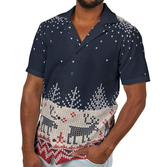 Ugly Reindeer Hawaiian Camp Shirt – Funny Christmas in July Shirt for Nerdy Holiday Lovers | Made in USA