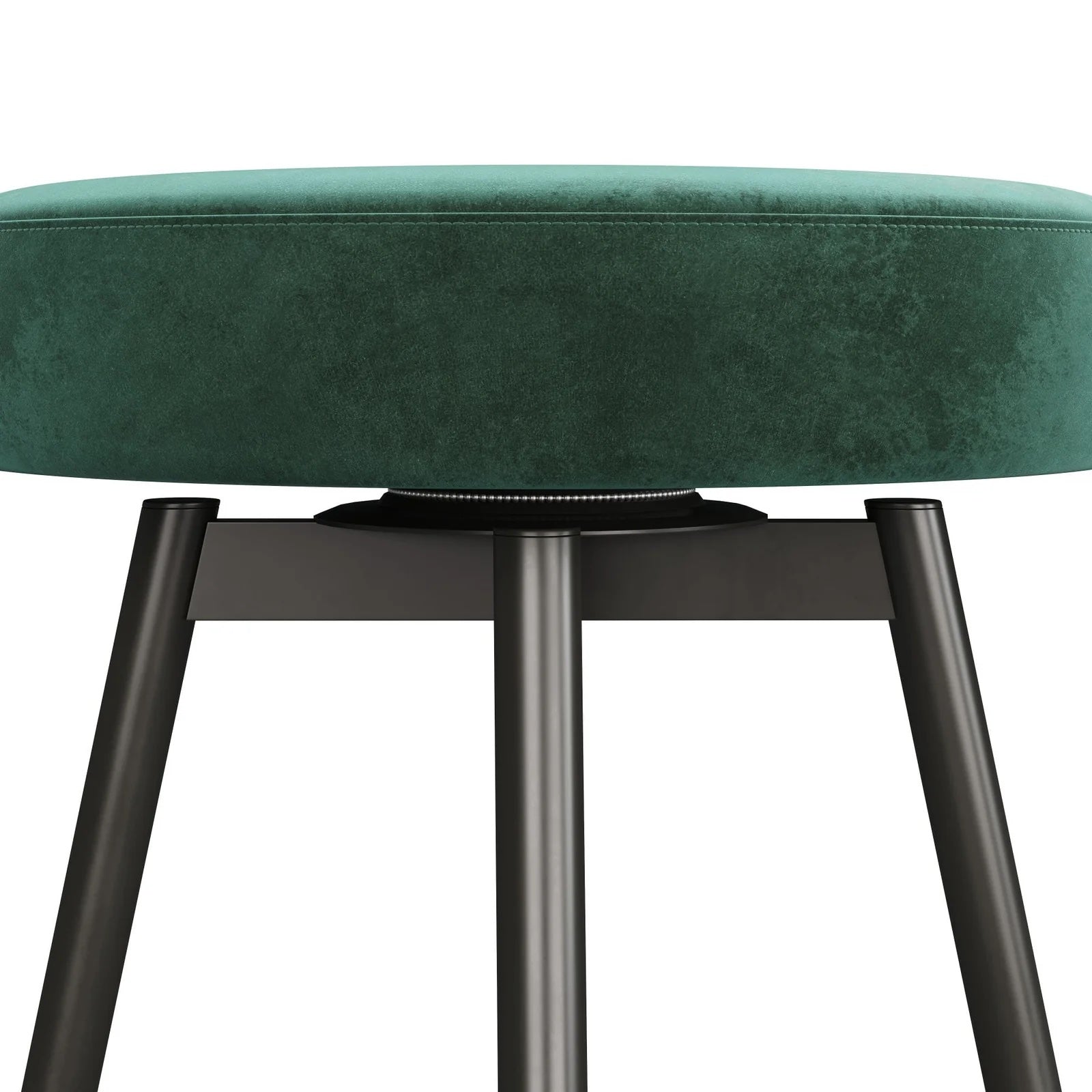 Home Stuff > Furniture > Backless Velvet Bar Stools Forest Green Velvet Bar Stools – Set of 2 | Matte Metal Base, Bar Height, Nerd-Approved Glam