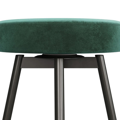 Home Stuff > Furniture > Backless Velvet Bar Stools Forest Green Velvet Bar Stools – Set of 2 | Matte Metal Base, Bar Height, Nerd-Approved Glam