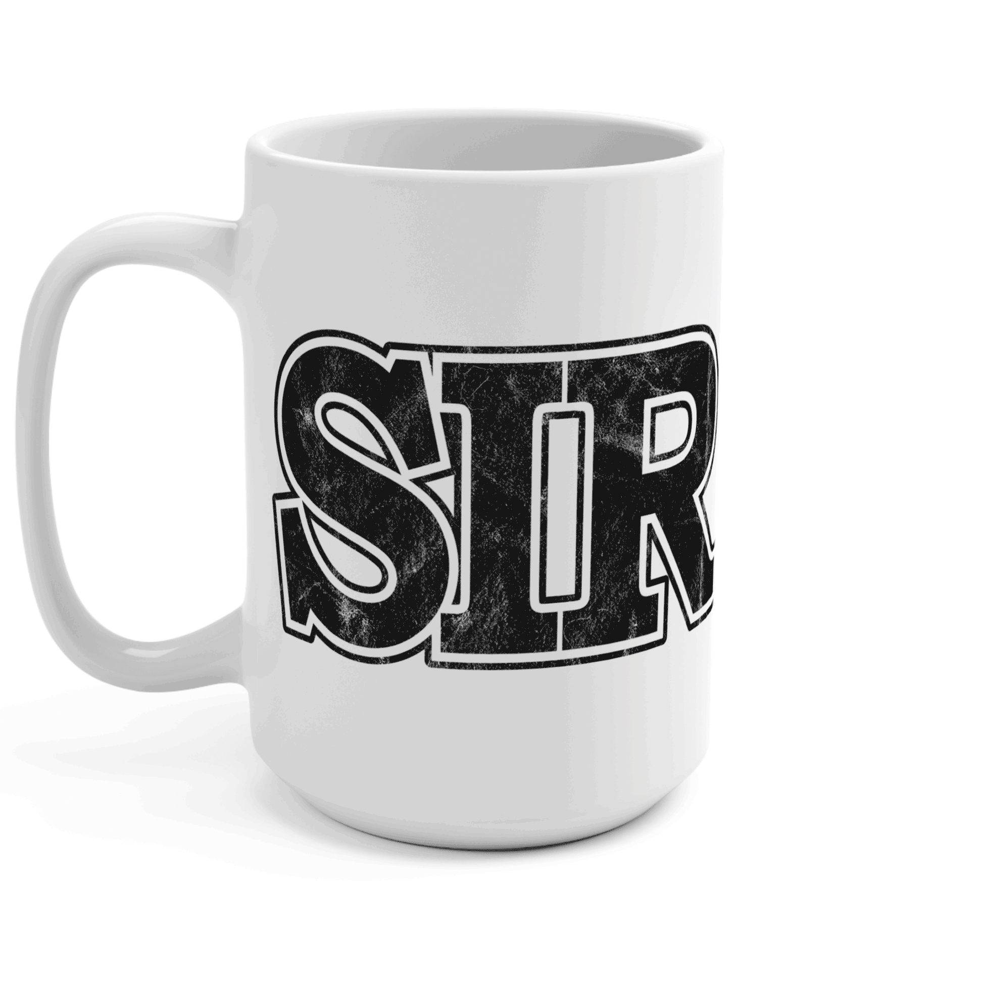 Sir 15oz Coffee Mug with Distressed Typography